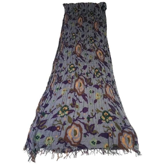 10/$25🦋 Gray & Purple Floral Fringe Scarf - Picture 5 of 10